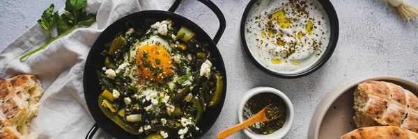 Grüne Shakshuka mit Grüner Paprika