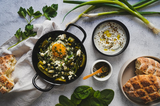 Grüne Shakshuka mit Grüner Paprika