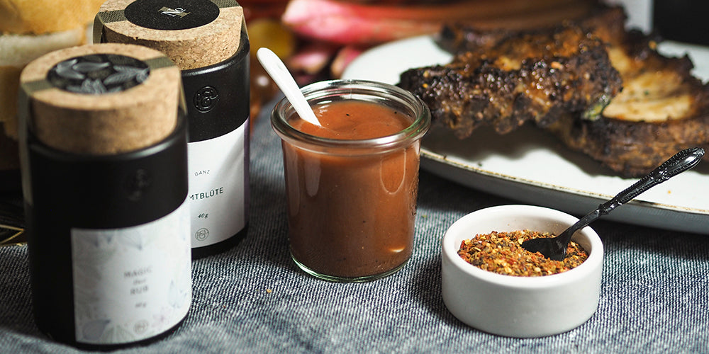Spareribs mit P&S Magic Dust Rub und Rhabchup