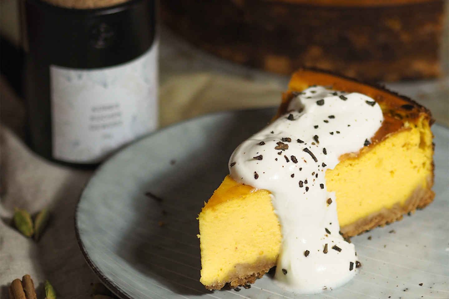 Kürbis-Käsekuchen mit Kürbiskuchengewürz