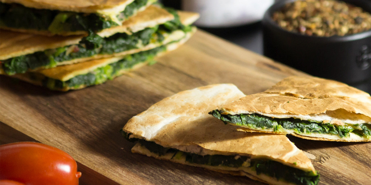 Spinat-Quesadilla mit Baharat