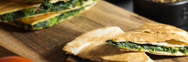 Spinat-Quesadilla mit Baharat