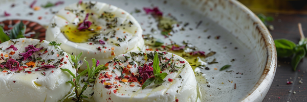 Rezeptbild_Produktseite_Ziegenfrischkäse mit Hibiskusblütensalz & Honig