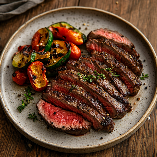Flat Iron Steak mit Zitrus-Ingwer-Marinade & rauchiger Note
