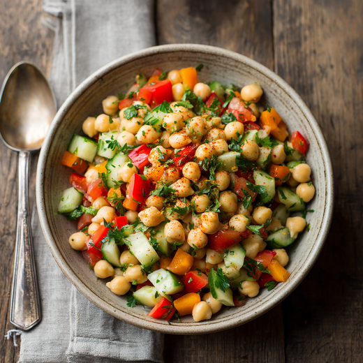 Orientalischer Kichererbsensalat mit Sumach und Za´atar