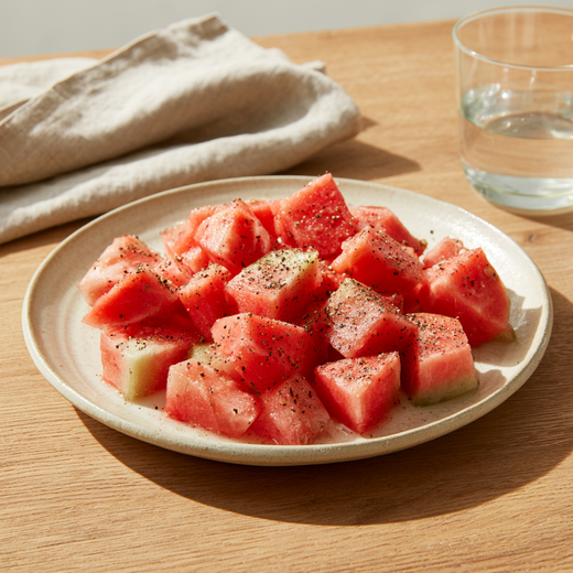 Wassermelone mit Stangenpfeffer & Schwarzem Hawaii-Salz