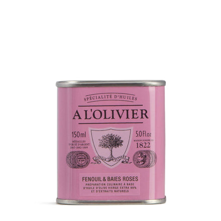 Aromatisiertes Natives Olivenöl Extra mit Fenchel und rosa Pfeffer