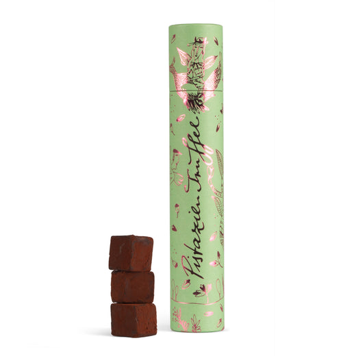 Pistaziennougat-Trüffel, 9er Rolle - Schokoladentrüffel mit Pistazien- & Haselnussnougat