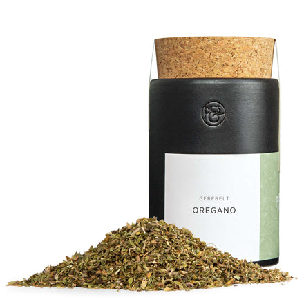 Oregano in Keramikdose von Pfeffersack & Soehne mit gerebeltem Oregano – aromatisches Küchenkraut für mediterrane Gerichte