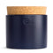 Nachtblaue niedrige Vorratsdose aus Keramik mit Korken von Pfeffersack & Soehne